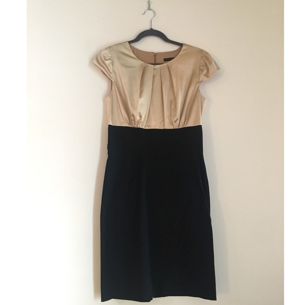 Gold and black fitted dress